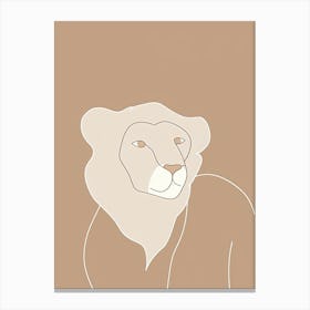 Lion - Boho, Line Art 7 Canvas Print