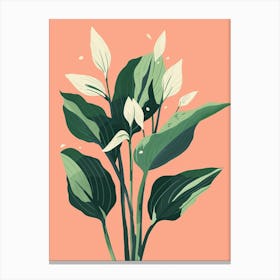 Hosta Plant Minimalist Illustration 8 Canvas Print