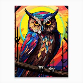 Owl Abstract Pop Art 2 Canvas Print