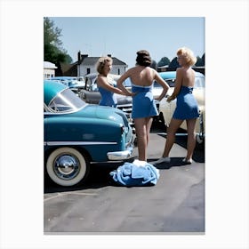 50's Era Community Car Wash Reimagined - Hall-O-Gram Creations 31 Canvas Print