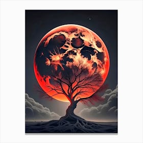 Full Moon Tree Canvas Print