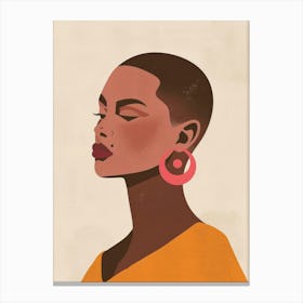 Black Woman With Earrings 11 Canvas Print