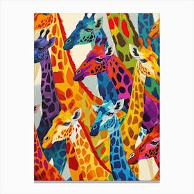 Colourful Giraffe Pattern 1 Canvas Print