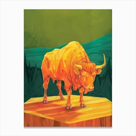 Bull In The Forest Canvas Print