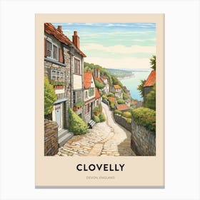 Devon Vintage Travel Poster Clovelly 2 Canvas Print