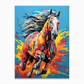 A Horse Painting In The Style Of Broken Color 4 Canvas Print