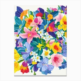 Daffodils 2 Modern Colourful Flower Canvas Print