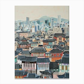Kitsch Cityscape Painting Canvas Print