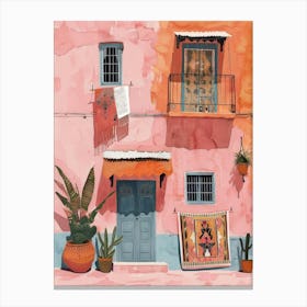 Pink House In Mexico Canvas Print