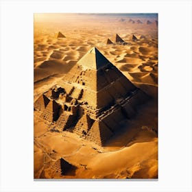 Pyramids Of Giza From Above Ai Canvas Print