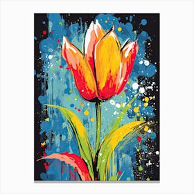 Tulip Tango: A Symphony in Neo-Expressionism Canvas Print