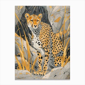 Cheetah Precisionist Illustration 2 Canvas Print