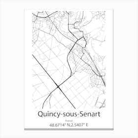 Quincy Sous Senart,France Minimalist Map Canvas Print