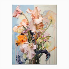 Abstract Flower Painting Iris 3 Canvas Print