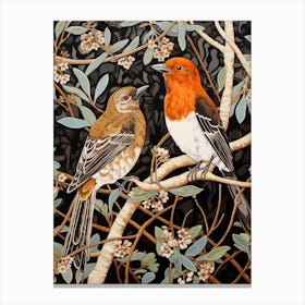 Two Birds Art Nouveau Poster 13 Canvas Print