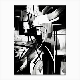 Resistance Abstract Black And White 4 Canvas Print