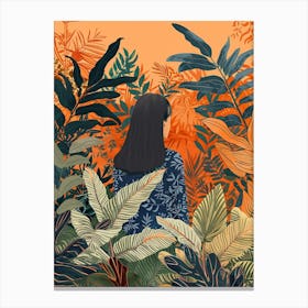 In The Garden Orange 4 Canvas Print