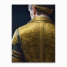 Back Of A Man In A Gold Jacket Canvas Print