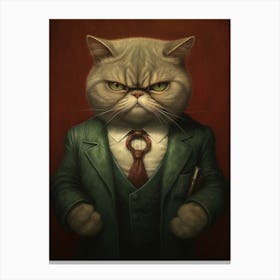 Gangster Cat Exotic Shorthair Cat 2 Canvas Print