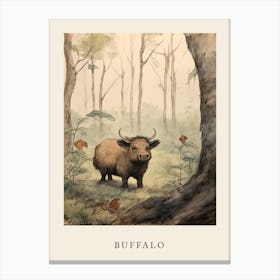 Beatrix Potter Inspired  Animal Watercolour Buffalo 3 Canvas Print