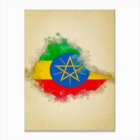 Ethiopia Flag Vintage Canvas Print