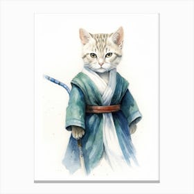 American Shorthair Cat As A Jedi 2 Canvas Print