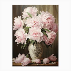 Peony Dreams: Vase Flower Wall Poster Canvas Print