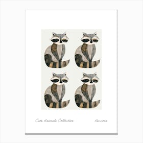 Cute Animals Collection Raccoon 3 Canvas Print