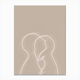 Line Art Soul Connection Canvas Print