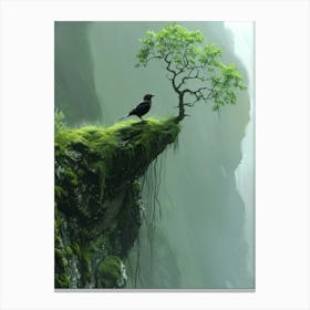 Crow Perched On Cliff Canvas Print