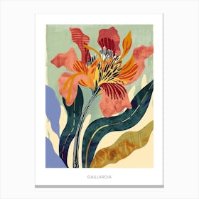 Colourful Flower Illustration Poster Gaillardia 4 Canvas Print