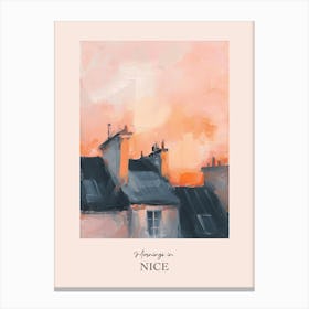 Mornings In Nice Rooftops Morning Skyline 2 Canvas Print