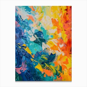 Energetic Abstract Art - Expressive Brushstrokes in Multicolor Canvas Print