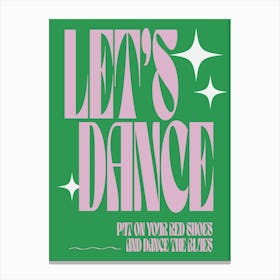 Let's Dance Bowie Lyrics Print Canvas Print