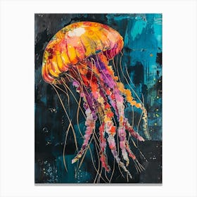 Jellyfish Retro Collage 3 Canvas Print
