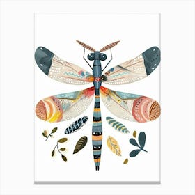 Colourful Insect Illustration Dragonfly 13 Canvas Print