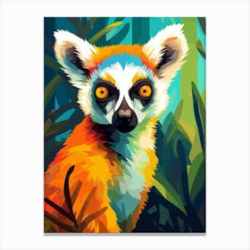 Lemur in Jungle Canvas Print