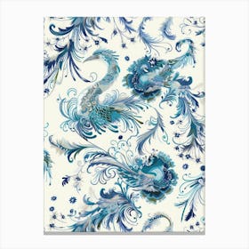 Blue Peacock 1 Canvas Print