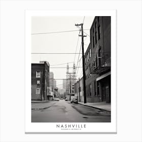 Poster Of Nashville, Black And White Analogue Photograph 1 Canvas Print