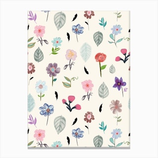 Pressed Floral Pattern Canvas Print