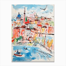 Istanbul, Dreamy Storybook Illustration 4 Canvas Print