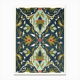 Green Ornamental Tile From The Afghan Boundary Commission Canvas Print