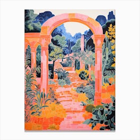 Generalife Gardens Abstract Riso Style 1 Canvas Print