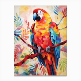 Bird Painting Collage Macaw 1 Canvas Print