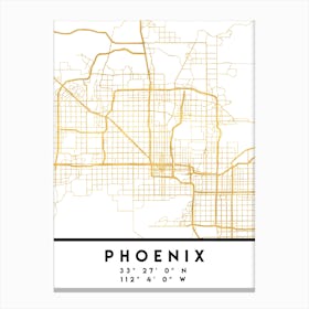 Phoenix Arizona City Street Map Canvas Print