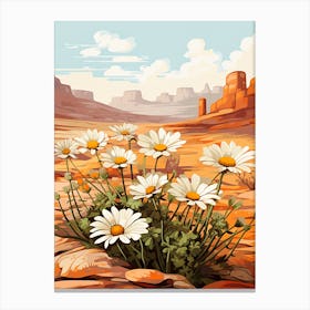 Daisy Wildflower In Desert, South Western Style (3) Canvas Print