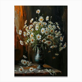 Baroque Floral Still Life Daisy 3 Canvas Print