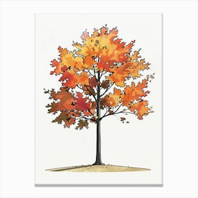 Maple Tree Pixel Illustration 4 Canvas Print