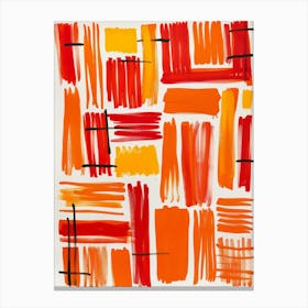 Orange Brushstrokes 1 Canvas Print