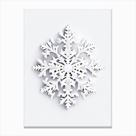 White, Snowflakes, Marker Art 4 Canvas Print